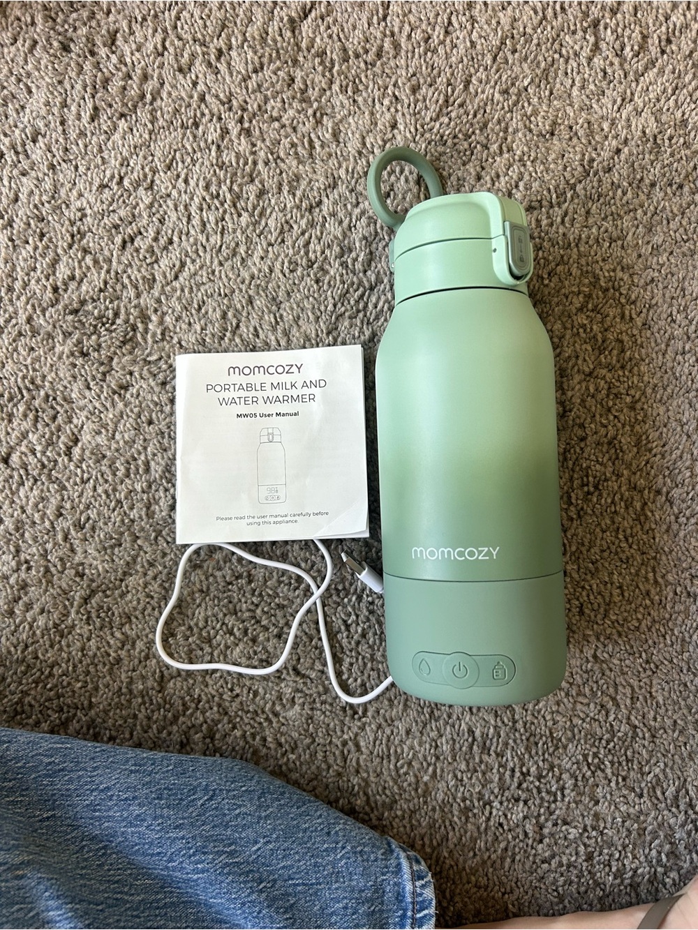 momcozy Portable Milk & Water Warmer - Sage Green